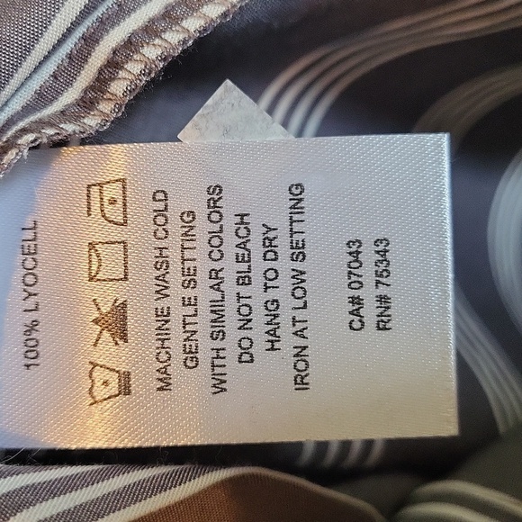 Tahari Gray Striped Button Down Sleepwear - Picture 5 of 5